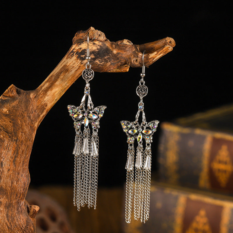 Wholesale Chinese Style Multilayer Long Alloy Earrings